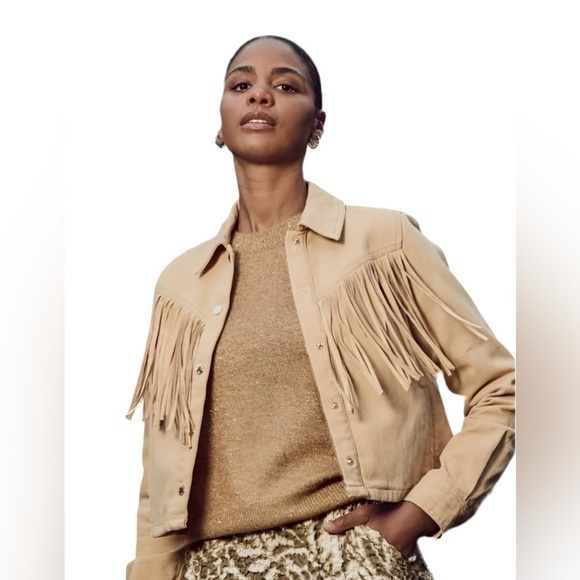 Tramontana Jackets & Blazers - ✨ NWT Tramontana Beige Fringe Cotton Jacket – EU 38 (S/M)